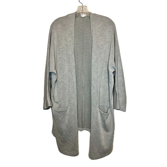 Donni Women’s‎ Ribbed Knit Duster Boho Minimalist Open Cardigan Grey One Size - Picture 1 of 8